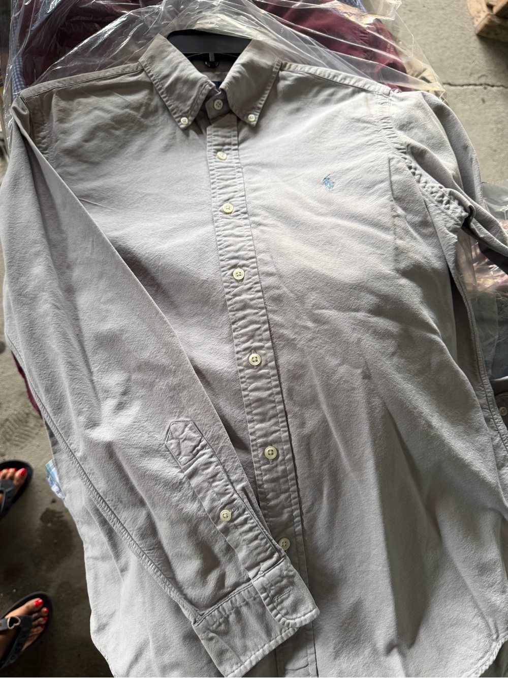 Ralph Lauren Light Gray Button-Down Oxford Shirt